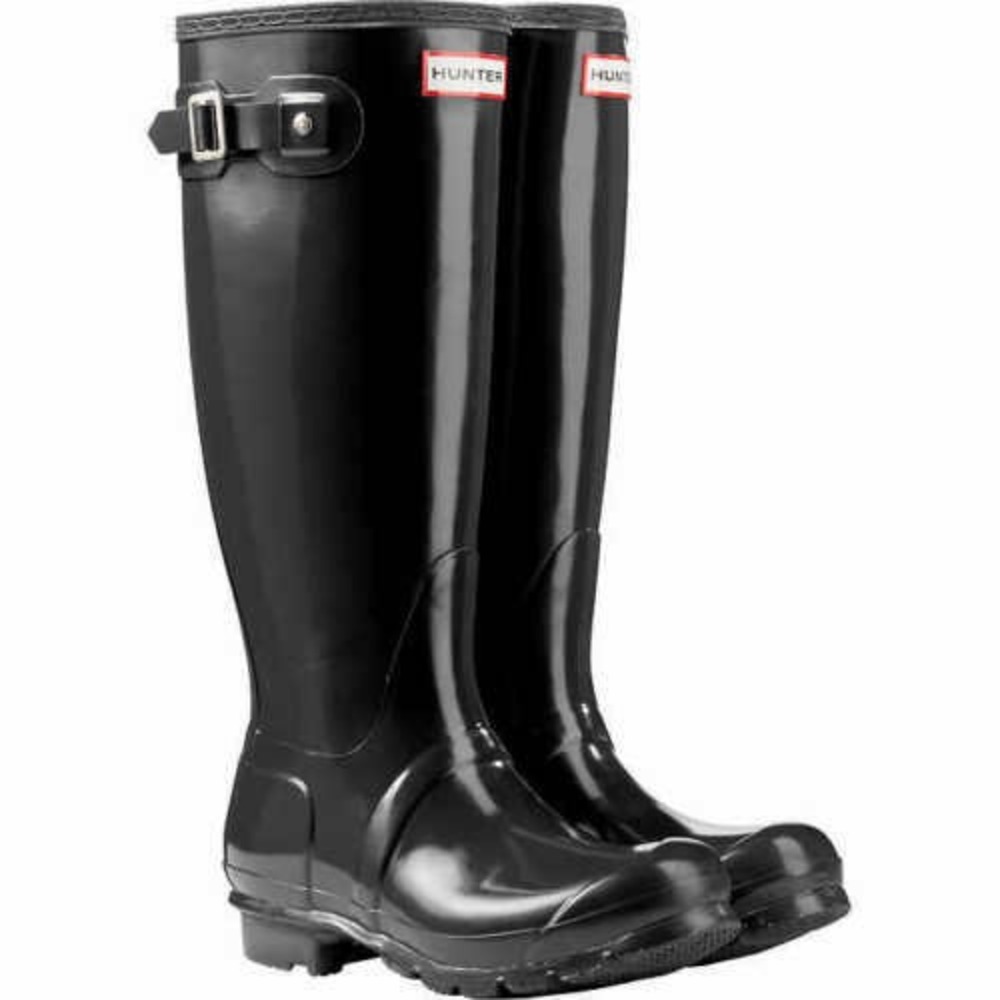 New Hunter Tall Rain Boots Black Gloss Size 10